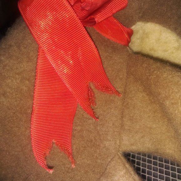 Vintage Hallmark Plush RODNEY REINDEER w/ Red Ribbon Stuffed Toy Animal HTF - Picture 6 of 11